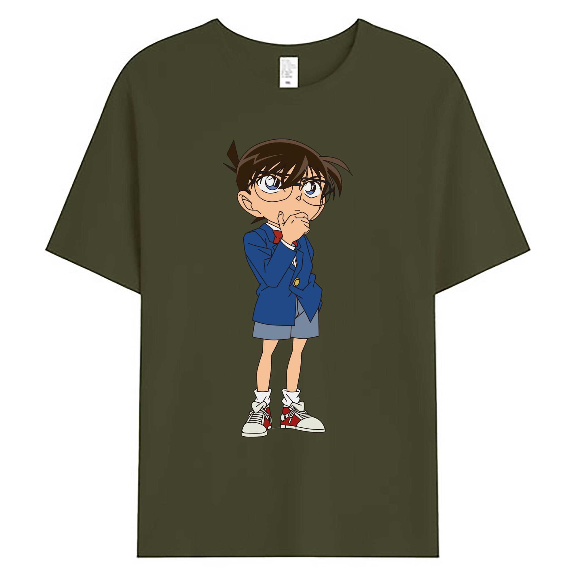 （画像用） 名探偵コナン 江戸川 コナン Detective Conan Conan Edogawa 綿100％ メンズ半袖Tシャツ｜肌触りやわらか＆通気性